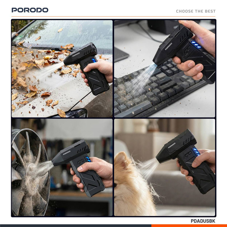 جت فن قدرتمند شارژی و قابل حمل Porodo Lifestyle TurboBlast مدل PDADUS ارسال فوری با پیکبرای تهران و ارسال سریع به سراسر ایران