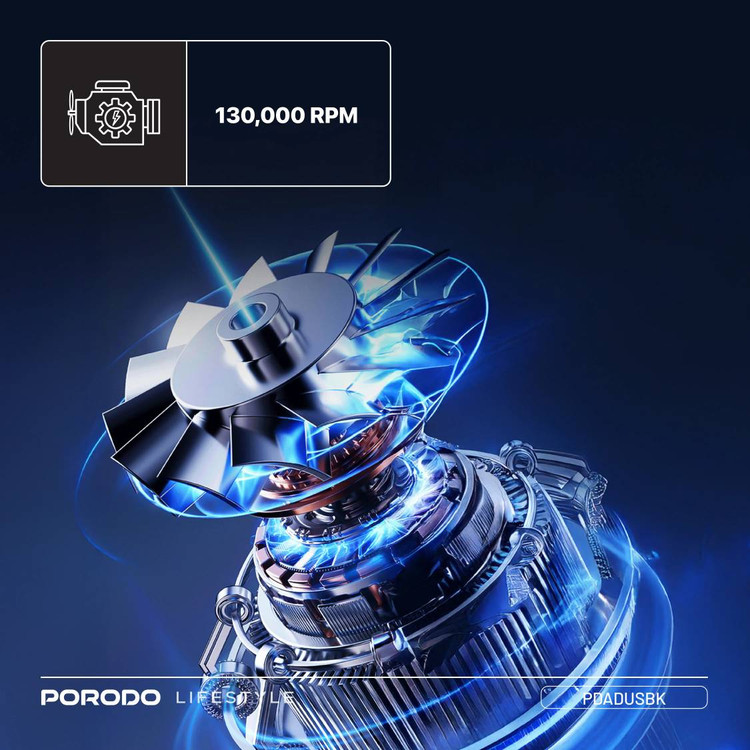 جت فن قدرتمند شارژی و قابل حمل Porodo Lifestyle TurboBlast مدل PDADUS ارسال فوری با پیکبرای تهران و ارسال سریع به سراسر ایران